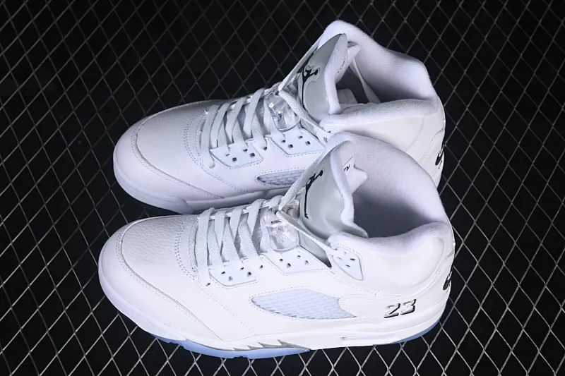 All categories Air Jordan Jordan series basketball shoes Air Jordan 5 TG version Air Jordan 5 Retro "White Metallic" AJ5 Joe 5 Silver HQ7978-103